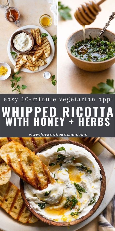 Ricotta Cheese Board, Ricotta Cheese Dips, Ricotta Cheese Recipes Dinners Healthy, Ricotta Appetizer Recipes, Ricotta Board, Honey Whipped Ricotta, Whipped Ricotta Dip, Easy Crostini, Whipped Ricotta Recipe