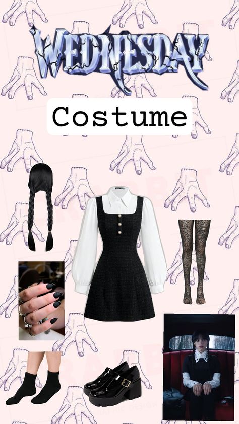 #fyp #wednesday #wednesdayaddams #wednesdayaesthetic #wednesdayaddamsaesthetic #costume #costumeidea #costumeinspo Wednesday Addams Outfit, Wednesday Costume, Wednesday Outfit, Wednesday Addams Costume, Ivy Costume, School Costume, Halloween Inspo, Fantasias Halloween, Wednesday Addams