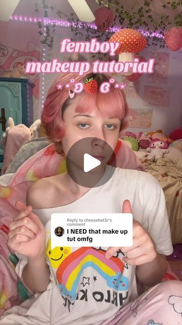 Fembot Makeup, How To Look Cute, Ftm Makeup, Femboy Outfits Aesthetic, Soft Emo Makeup, Femboy Outfits Cute, Pastel Femboy Outfit, Cutecore Makeup, Soft Femboy Outfits