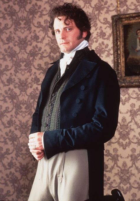 Firth as Mr Darcy Pride And Prejudice Bbc, Colin Firth Mr Darcy, Pride And Prejudice 1995, Darcy And Elizabeth, Jane Austin, Elizabeth Bennet, Regency Fashion, Colin Firth, Pride Prejudice