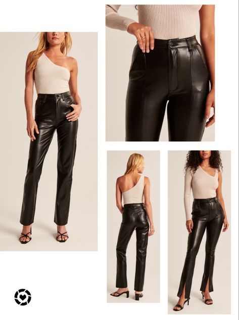 Sale, leather pants, black leather pants, vegan leather pants Leather Pants Straight Leg, Leather Pants Straight, Abercrombie (women), Sephora Sale, Cruise 2023, Leather Pants Outfit, Clothing Finds, Leg Split, Split Legs