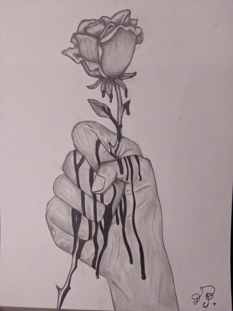 Unique Drawings With Meaning, Drawings With Meaning, Drawing Rose, Canvas Art Projects, Meaningful Drawings, Art Drawings Sketches Pencil, Unique Drawings, Dark Art Drawings, Easy Drawings Sketches