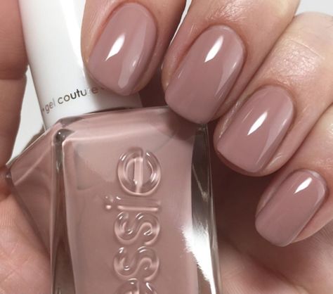 essie gel couture taupe of the line Taupe Nail Designs, Essie Gel Couture Colors, Taupe Nails Designs, Pink Essie Nail Polish, Nail Polish Colors Essie, Taupe Nail Polish, Nails Hair Hips Heels, Pink Essie, Nail Color Designs