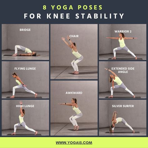 Stiff Knee, Yoga For Knees, Knee Stability, Strengthening Yoga, Bad Knee Workout, Knee Strength, Knee Strengthening Exercises, How To Strengthen Knees, Knee Pain Exercises