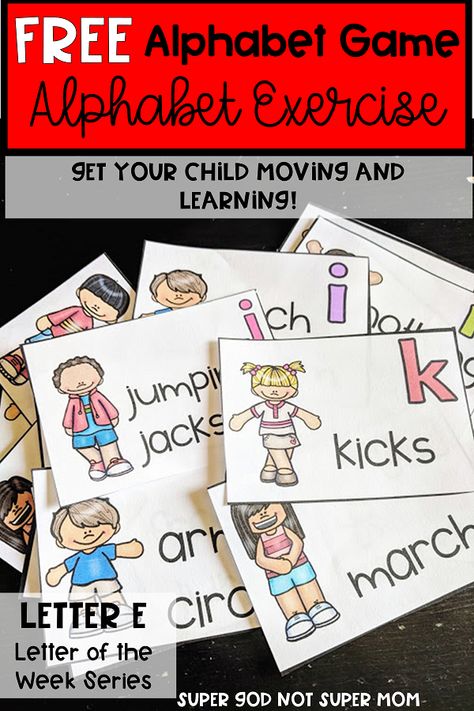 Kindergarten Alphabet, Alphabet Game, Alphabet Kindergarten, Abc Activities, Preschool Literacy, Movement Activities, Letter Activities, Stuck Inside, Music And Movement