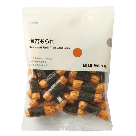 Seaweed Roll Rice Crackers　 | MUJI Food Icon Png, Seaweed Rolls, Seaweed Snack, Crispy Seaweed, Rice Cracker, Grocery Store Items, Rice Crackers, Seaweed Snacks, Fruit Packaging