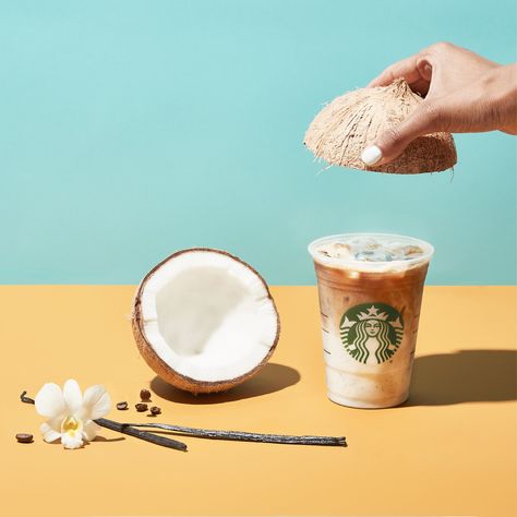 https://www.popsugar.com/food/Starbucks-Salted-Cream-Cold-Foam-Vanilla-Coconut-Latte-45027444 Dairy Free Starbucks, Coconut Milk Drink, Dairy Free Coffee, Healthy Starbucks Drinks, Starbucks Caramel, Starbucks Coffee Drinks, Starbucks Menu, Coconut Drinks, Coconut Coffee