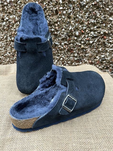 birkenstock Boston Shearling Suede Clogs Rare Night Blue/Navy UK6 Barely Worn | eBay Navy Blue Suede Shoes, Boston Shearling, Birkenstock Boston Shearling, Suede Clogs, Blue Suede Shoes, Boston Clog, Night Blue, Birkenstock Boston, Blue Suede