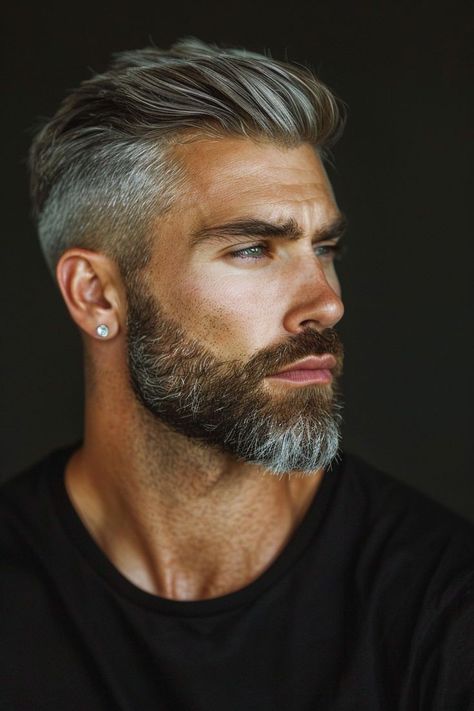 Handsome Man Over 40, Handsome Bald Men, Men In Their 40s, Top Haircuts For Men, Older Men Haircuts, Mens Hairstyles With Beard, Grey Hair Men, Gents Hair Style, The Fade