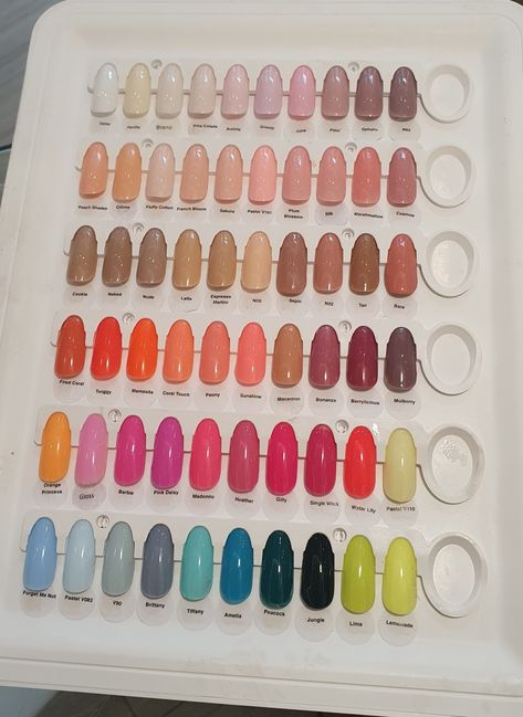 Nail colours for summer nails 2022 Summer Nails Basic Colors, Nail Colours 2020, Bio Chic Gel Polish Colours, Nail Polish Colour Combination, Pastel Nail Paint, Plain Colour Nails Summer, The Gel Bottle Biab Colours, Gel Nail Polishes, Nail Colour Palette