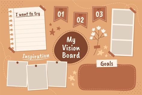 Drawn Vision Board, Vision Board Illustration, Board Illustration, Vision Board Inspiration, Vector Hand, Interesting Questions, Journal Ideas, Daily Planner, Graphic Resources