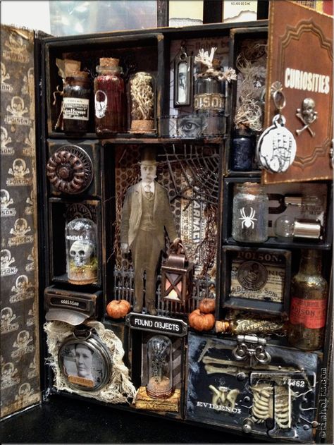 Halloween Shadow, Halloween Shadow Box, Halloween Apothecary, Carte Halloween, Halloween Miniatures, Printers Tray, Shadow Box Art, Altered Boxes, Halloween Boys