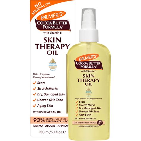 Palmer's Cocoa Butter Formula Skin Therapy Moisturizing Body Oil with Vitamin E, 5.1 Ounces : Amazon.ca: Beauty & Personal Care Cocoa Butter Formula Skin Therapy Oil, Aveeno Clear Complexion, Skin Therapy Oil, Palmer's Cocoa Butter, Oils For Scars, Summer Skin Care, Moisturizing Body Oil, Palmers Cocoa Butter, Shower Head Filter