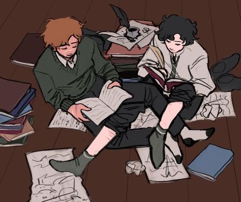 Regulus And Remus, Remus And Regulus, Regulus Acturus Black, Study Date, Marauders Fan Art, Study Session, Regulus Black, All The Young Dudes, Harry Potter Marauders