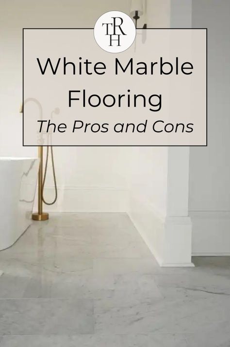 Looking for bathroom flooring ideas? Dive into our blog post to learn about the pros and cons of white marble flooring. From its pristine beauty to its susceptibility to scratches, explore the factors to consider before installing white marble floors in your bathroom renovation project. Get inspired with white marble flooring pros and cons today! Head to our blog to learn all about white marble flooring and other home renovation tips. Glossy Bathroom Floor Tile, Marble Floors Bathroom, Marble Look Tile Bathroom, White Marble Bathroom Floor, Carrara Marble Bathroom Floor, Marble Bathroom Floors, Bathroom Marble Floor, Marble Floor Bathroom, White Marble Flooring