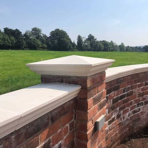 Cast Stone Pier Caps | Acanthus Cast Stone Pier Caps, Brick Wall Gardens, Wall Gardens, Cast Stone, Brickwork, Brick Wall, Finials, The Uk, Design Details