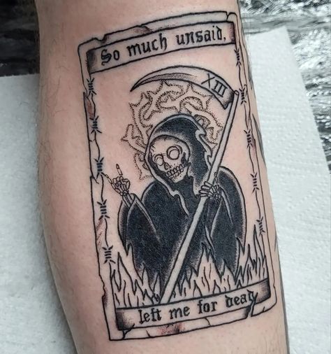 Bad Omens Tattoo Design, Bad Omens Tattoo Ideas, Bad Luck Tattoo, Luck Tattoo Ideas, Bad Omens Tattoo, Bmth Tattoo, Tattoo Over Scar, Luck Tattoo, Emo Tattoos