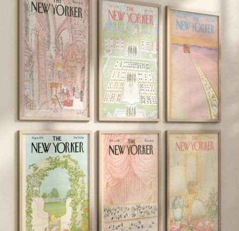 Decoraciones Aesthetic, New Yorker Prints, La Bedroom, Pastel Danish, Prints For Room, Bedroom Moodboard, Freshman Dorm, College Living, Dorm Stuff