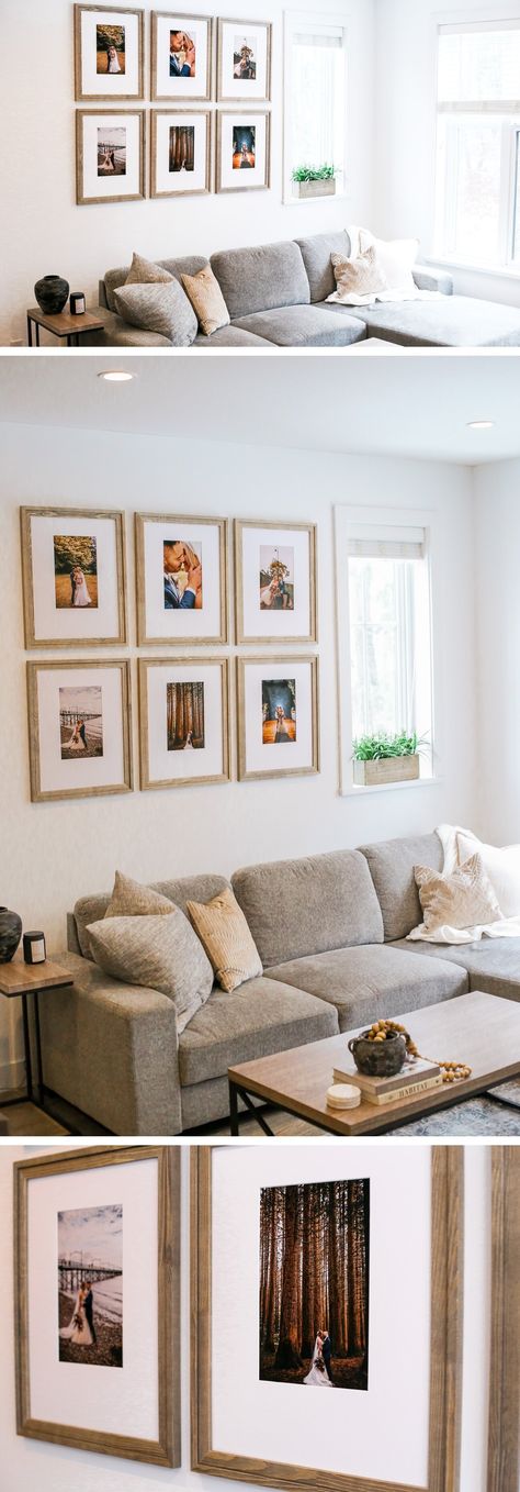 GALLERY WALL TEMPLATE: OFFSET OVERSIZED MAT RAMSBORG FRAMES — KENDRA FOUND IT Photos Above Couch, Couch Gallery Wall, Frames Above Couch, Ikea Gallery Wall, Wedding Gallery Wall, Ikea Photo Frames, Gallery Wall Template, Ikea Pictures, Travel Gallery Wall