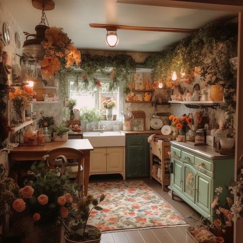 Cottagecore House Decor, Adult Aesthetic, Whimsical Kitchen, Cottagecore Kitchen, Kitchen Makeovers, Witchy Home Decor, Kitchen Decorating Ideas, Kitchen Magic, Kitchen Aesthetic