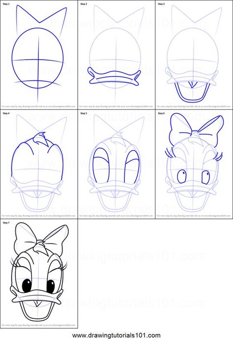 How To Draw Daisy Duck, How To Draw Disney Characters Step By, Disney Drawing Tutorial Step By Step, How To Draw Disney Characters, Daisy Duck Drawing, Draw Daisy, Nail Art Dessin, How To Draw Disney, Disney Drawing Tutorial