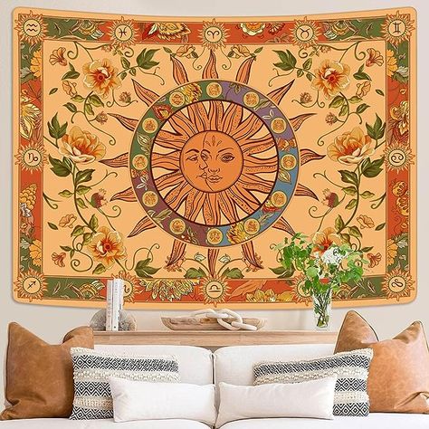 Amazon.com: Kanuyee Sun and Moon Tapestry Boho Tapestry Orange Tapestries Hippie Tapestry for Bedroom Bohemian Wall Tapestry Green Tapestry Aesthetic Hippie Room Decor (60in x 80in) : Home & Kitchen Tapestry Aesthetic, Green Tapestry, Hippie Room, Tapestry For Bedroom, Sun And Moon Tapestry, Bedroom Bohemian, Bohemian Wall Tapestry, Hippie Room Decor, Moon Tapestry