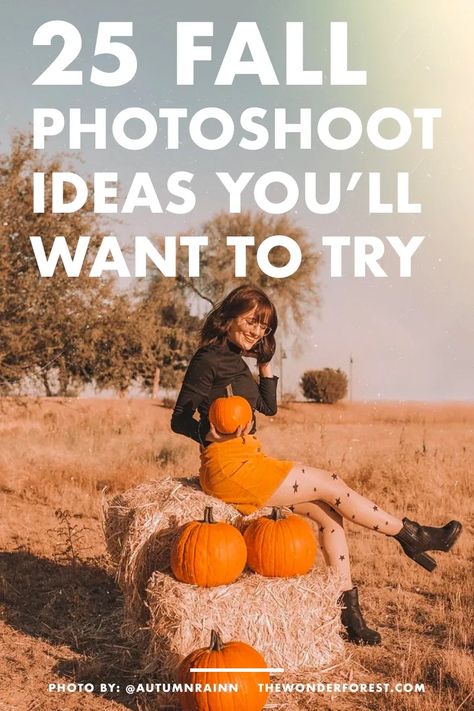 25 Fall Photoshoot Ideas You'll Want To Try Fall Photoshoot Ideas, Wonder Forest, Photography Studio Design, Fall Pics, Outdoor Pictures, Farm Photo, Unique Fall, Fall Photoshoot, Fall Outdoor