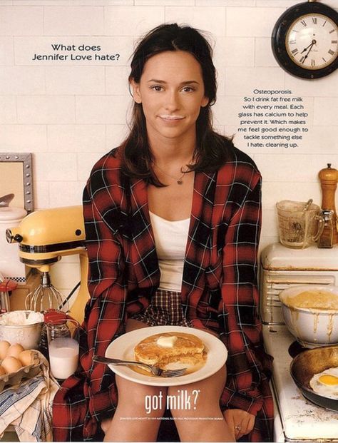 Jennifer Love Hewitt rocked flannel for her "Got Milk?" ad — so '90s Got Milk Ads, Milk Ads, Bart And Lisa Simpson, The Client List, Ryan Phillippe, Jonathan Taylor Thomas, Got Milk, Jonathan Taylor, Jennifer Love Hewitt