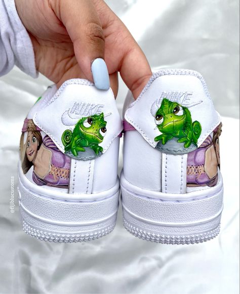 Disney Nike Shoes, Tangled Disney Outfit, Disney Clothing, Tangled Wedding Shoes, Tangled Shoes, Rapunzel Shoes, Tangled Clothes, Rapunzel Stuff, Rapunzel Shoes Heels