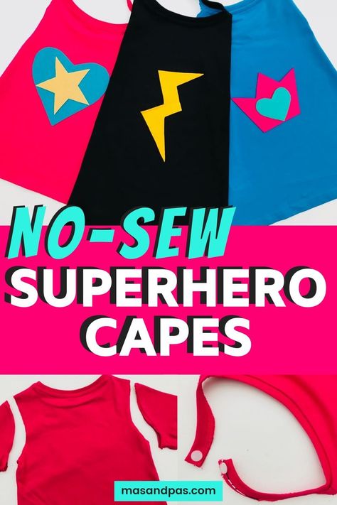 Easy Superhero Costumes, Diy Superhero Cape, Superhero Capes For Kids, Cape Diy, Carnaval Diy, Diy Superhero Costume, No Sew Cape, Costume Homemade, Super Hero Capes For Kids