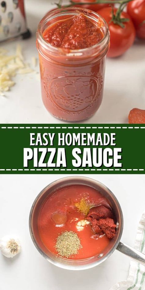 Make the best homemade pizza sauce in just minutes using only a handful of pantry ingredients. It's thick, flavorful, and super easy to make! Easy Pizza Sauce Recipe, Easy Pizza Sauce, Healthy Kid Friendly Meals, Sauce Tartare, Pizza Games, Best Homemade Pizza, Pizza Sauce Recipe, Easy Homemade Pizza, Sourdough Pizza