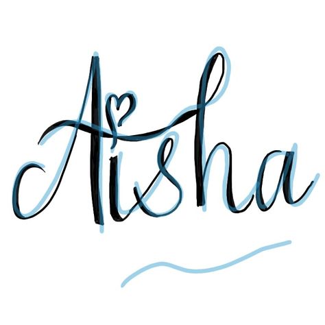 Aisha Aisha Name, Name Calligraphy, Digital Calligraphy, Calligraphy Design, Room Ideas, Kids Room, Calligraphy, Digital Art, Art