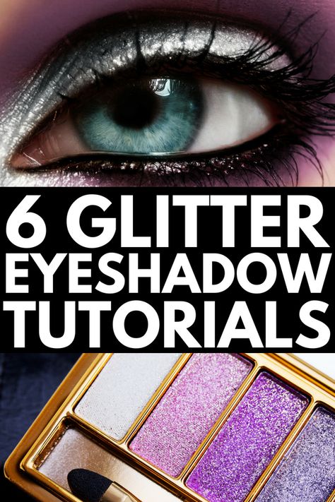 How to Apply Glitter Eyeshadow like a Pro | Glitter Glam 101! If you want to know how to use glitter eyeshadow to add SPARKLE to your look and make your eyes pop, we’re sharing 5 of our best makeup tips and 6 step by step tutorials to teach you how. We’ve included our favorite glitter products (eyeshadows, eyeliners, and eyebrows, oh my!) as well as natural and dramatic looks you’ll love. #glitter #glittermakeup #eyeshadow #makeup #makeuptips #makeuphowto #beautytips #makeuphacks Glitter Eyeshadow Tutorial, Eyeshadow Basics, Make Your Eyes Pop, Makeup 2018, Make Up Tutorials, Prom Makeup Looks, Best Makeup Tips, Fall Makeup Looks, Best Eyeshadow