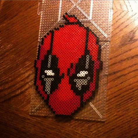 The Merc with the Mouth - Deadpool - Imgur Pyssla Pattern, Perler Characters, Perler Bead Pokemon Patterns, Lego Wall Art, Perler Designs, Pokemon Pattern, Beads Candy, Fuse Bead Patterns, Perler Crafts