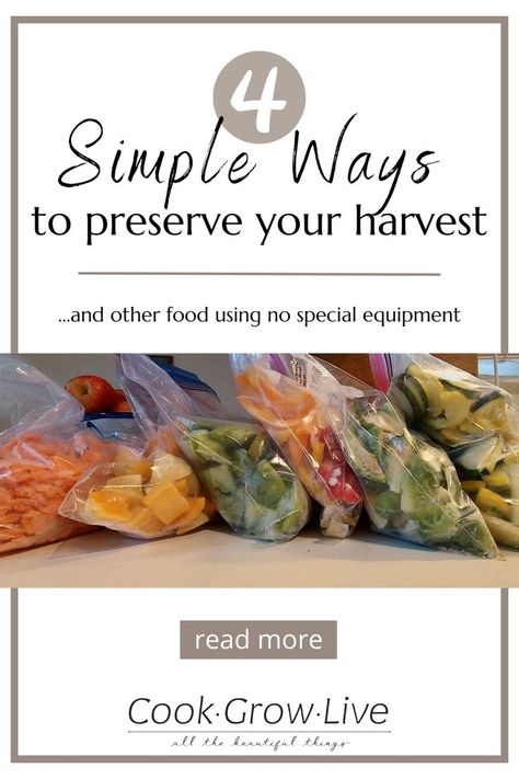 New Blog Post! Have you ever wanted to preserve food you are growing in your garden but felt like you didn't have the knowledge or right equipment? This article is for you. I talk about 4 easy ways to preserve food without any special equipment. These techniques don't have to be limited to your garden harvest, you can preserve purchased food as well. Click to read! Preserving Foods, Preserve Food, Backyard Vegetable Gardens, Garden Harvest, Food Preservation, Reduce Food Waste, New Blog Post, Grow Your Own Food, Preserving Food