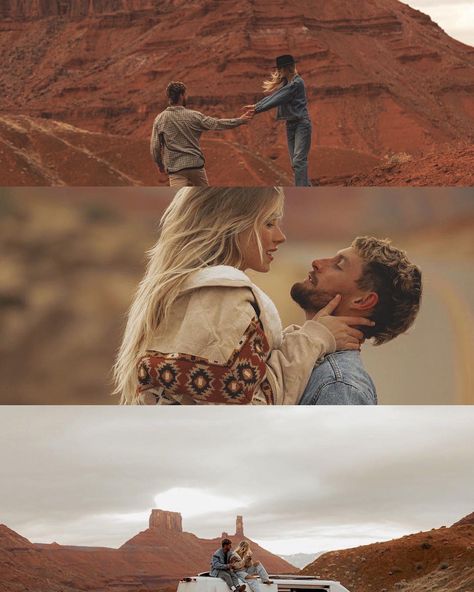 Desert Photoshoot Ideas Couple, Desert Christmas Photo Shoot, Red Rock Engagement Photos, Desert Couple Photoshoot, Desert Engagement Shoot, Rock Photoshoot, Casual Couple Photos, Desert Photoshoot Ideas, Red Rock Wedding