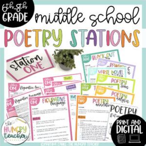 Home - The Hungry Teacher Poetry Unit Middle School, Poetry Examples, Poetry Stations, Poetry Middle School, Digital Poetry, Poetry Terms, Types Of Poems, Poetry Language, Modern Poetry