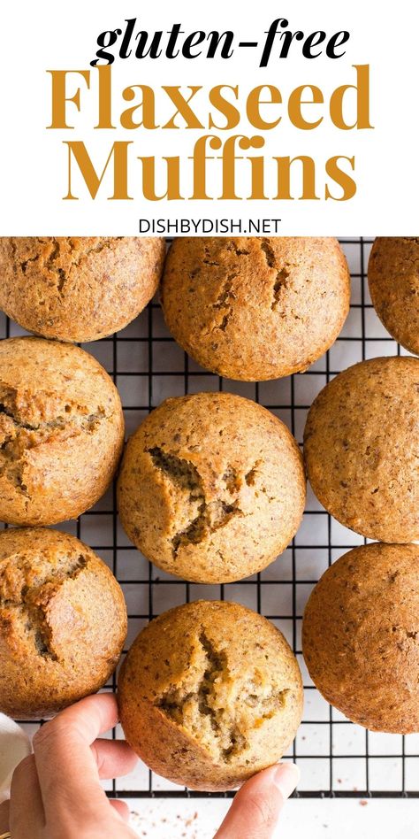 Hand reaching for a flaxseed muffin from a wire rack Flax Recipes, Flaxseed Muffins, Flaxseed Recipes, Gluten Free Dairy Free Muffins, Flax Seed Muffins, Flax Muffins, Flaxseed Meal, Healthy Nutrition Plan, Seed Recipes