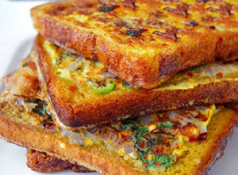 Delicious French Toast, Egg Bread, Aloo Gobi, Vindaloo, Indian Recipe, Indian Breakfast, Fusion Food, French Toast Recipe, Indian Snack Recipes