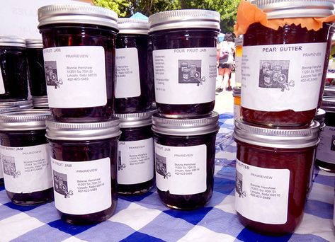 jams pear butter farmers market Selling Canned Goods, Selling Jam At Farmers Market, Foods To Sell At Farmers Market, Best Things To Sell At Farmers Market, Farmers Market Display Canned Goods, Homemade Items To Sell At Farmers Market, Selling Canned Goods At Farmers Market, Value Added Farm Products, Farmers Market Sales Ideas