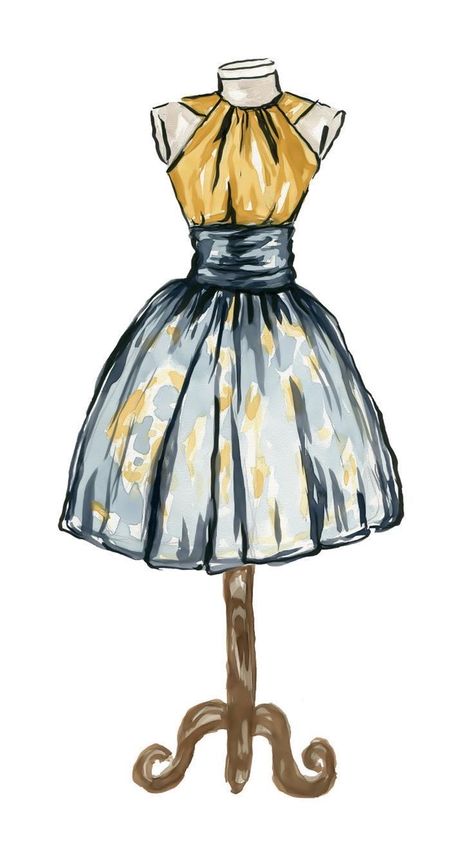 Watercolor Dress, Fashion Drawing Sketches, Dress Illustration, Dress Design Drawing, Fashion Illustration Sketches Dresses, Fashion Design Sketchbook, Dress Art, Fashion Sketches Dresses, Fashion Drawing Dresses