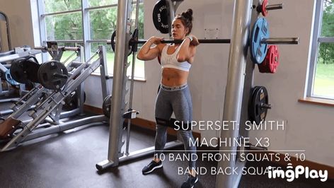 Leg & Booty workout 3 | band front squat and back squat | smith machine | Lucydavis Back Squat, Back Squats, Smith Machine, Front Squat, Bring It On, Band