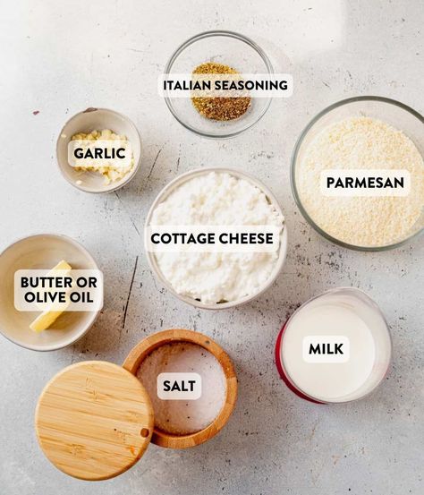 White Sauce With Cottage Cheese, Alfredo And Tomato Sauce Pasta, Sauce With Cottage Cheese, Sauces Made With Cottage Cheese, Protein Alfredo Sauce, Cottage Cheese Cream Sauce, Cottage Cheese Sour Cream, Cottage Cheese Sides, Hidden Cottage Cheese Recipes