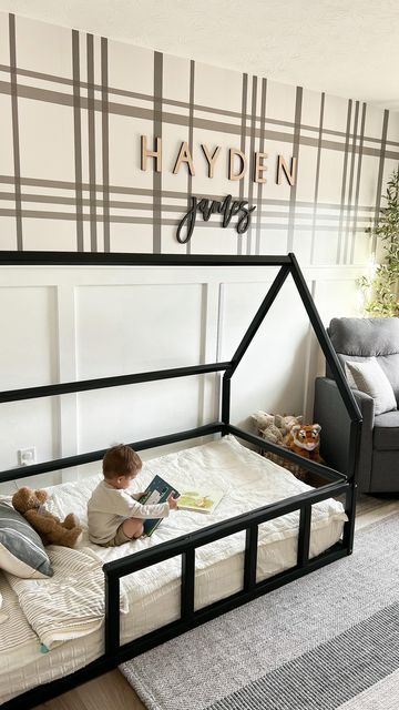 Toddler Floor Bed, Toddler Boy Room Decor, Boy Toddler Bedroom, Big Boy Bedrooms, Baby Boy Room Decor, Toddler Boys Room, Baby Room Inspiration, Nursery Room Inspiration, Toddler Rooms