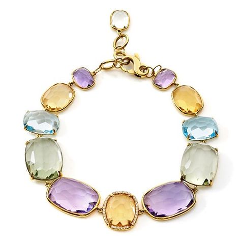 18k Gold MultiColor Citrine Prasiolite Bracelet | More Bracelets | Bracelets | Jewelry | ScullyandScully.com Bohemian Jewels, Smoky Quartz Earrings, Silver Swan, Luxury Bracelet, Semi Precious Jewelry, Amethyst Jewelry, Yellow Gold Bracelet, Quartz Earrings, Green Amethyst