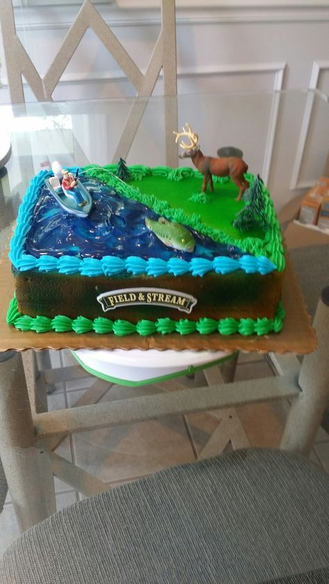 Deer Hunting Cake, Hunting Birthday Cakes, Fish Cake Birthday, Fishing Cake, Hunting Cake, Deer Cakes, Hunting Birthday, Golf Cake, Fishing Birthday Party