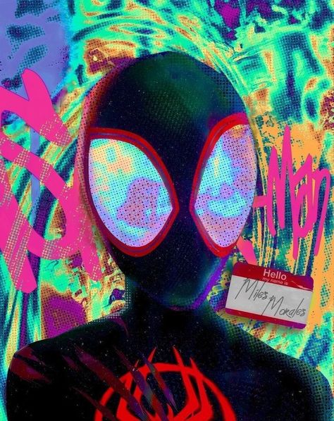 Spiderman In Spiderverse, Spiderman Across The Spider Verse Miles, Across The Spider Verse Painting, Spider Verse Painting, Spiderman Across The Spider Verse Art, Spiderman Miles Morales Art, Miles Morales Icon Spiderverse, Spider Verse Drawing, Miles Spiderverse