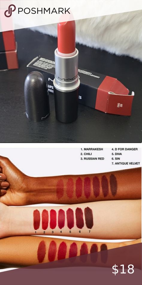 Mac Chili Matte Lipstick 602 New Mac Chili, Mac Matte Lipstick, Matte Lipstick, Mac Cosmetics, Chili, Mac, Closet, Fashion Tips, Clothes Design