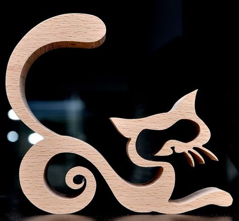 Woodworking Plans Workbench, Cut Cat, Woodworking Tools Workshop, Scroll Saw Patterns Free, Wooden Cat, Wood Plans, Scroll Saw Patterns, Woodworking Jigs, Cat Crafts