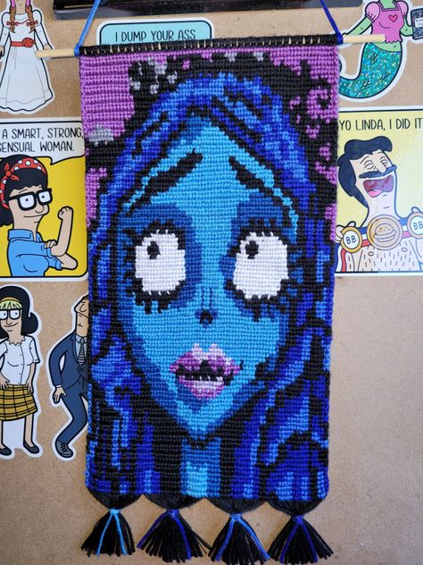 Alpha pattern #17922 | BraceletBook Corpse Bride Crochet, Bride Crochet, Girl Character, Character Cartoon, Corpse Bride, Alpha Pattern, Alpha Patterns, Girls Characters, Friendship Bracelet Patterns